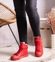 Czerwone wysokie trampki z eco skóry Bonbonita 38