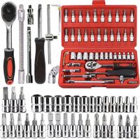 ZESTAW KLUCZY NASADOWYCH BITÓW GRZECHOTKA ADAPTERY NASADOWE TORX HEX 46szt