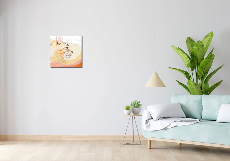 Obraz 40x40cm Delikatny Profil Kota zdjęcie 2