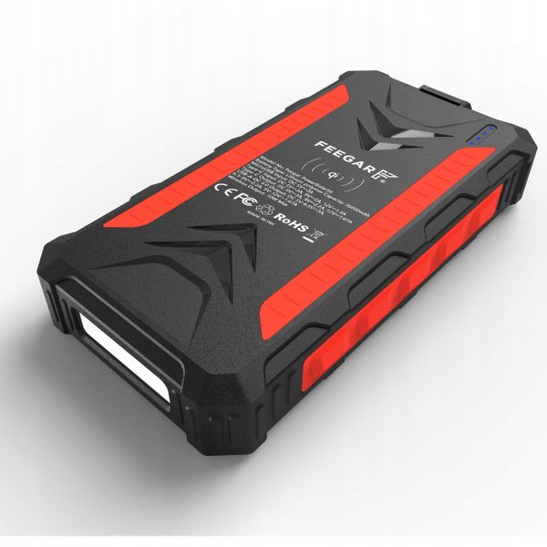 Power bank Solarny Feegar 36000mah 20W 4x USB-C QI  IP65 Latarka zdjęcie 2