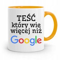 Kubek Żółty Dla Teścia Najlepszy Partner Prezent Z Nadrukiem Ze Zdjęciem