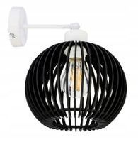 Lampa kinkiet ścienny stały prosty LOFT klosz kula 40 Drewno czarne 1x E27
