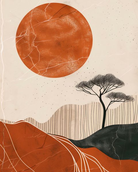 Plakat 40x50cm Afrykański Zachód Słońca zdjęcie 1