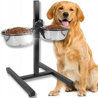 MISKA MISKI dla DUŻEGO PSA KOTA na STOJAKU REGULOWANYM DUŻY STOJAK XXL STAL