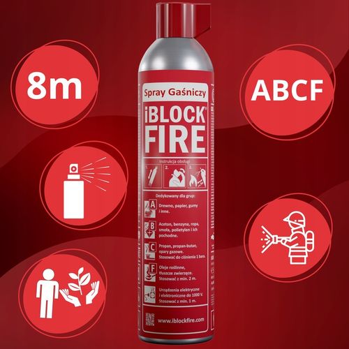 SPRAY GAŚNICZY ABCF+E 100%BIO GAŚNICA iBlockFIRE 600 PRO na Arena.pl