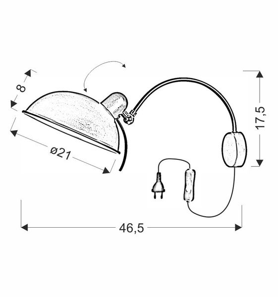 Nora kinkiet 1x40W E14 czarny zdjęcie 3