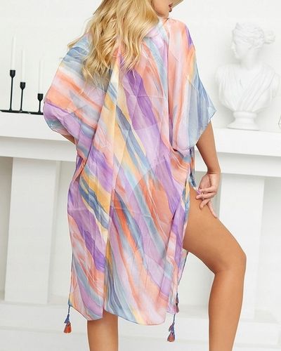 PAREO CHUSTA PLAŻOWA FRĘDZLE TUNIKA MODNE WZORY na Arena.pl