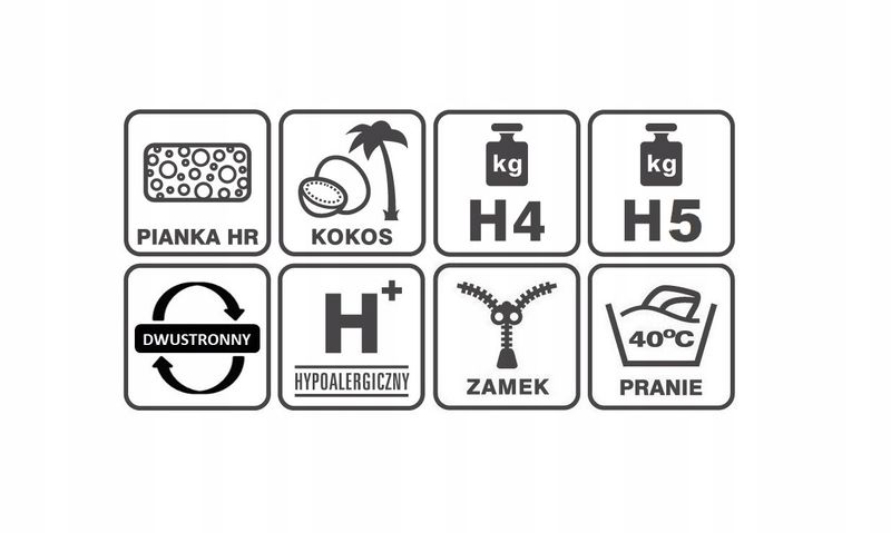 MATERAC NAWIERZCHNIOWY TWARDY HR KOKOS 90x200x6 zdjęcie 3