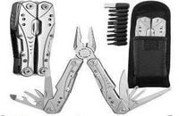 multitool, scyzoryk, kombinerki, końcówki  9w1 srebrny 14385