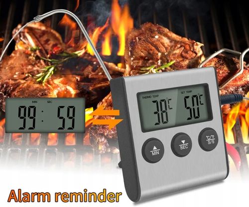 TERMOMETR KUCHENNY DO PIEKARNIKA WĘDZARNI GRILLA MIĘSA WODY z sondą na Arena.pl