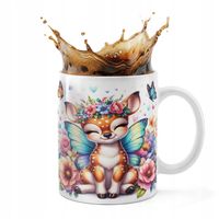 KUBEK CERAMICZNY 330ML DRUK - ZWIERZĘTA DZIKIE LEŚNE SARNA