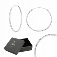 KOLCZYKI Srebrne Koła Diamentowane 4 cm SREBRO próba 925 eleganckie