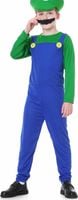 Kostium Hydraulika Luigi dla Dzieci S 100 115cm Zielony Przebranie Gry