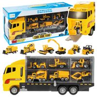 Ciężarówka Z Samochodami Pojazdami Auta 7 El.