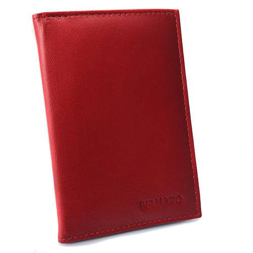 Skórzane etui z systemem RFID - ciemnoczerwone na Arena.pl