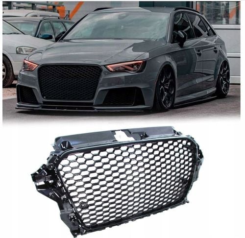 GRILL ATRAPADO  Audi A3 8V OD 2012 DO 2016 Roku RS3 LOOK CZARNY POŁYSK  PDC na Arena.pl