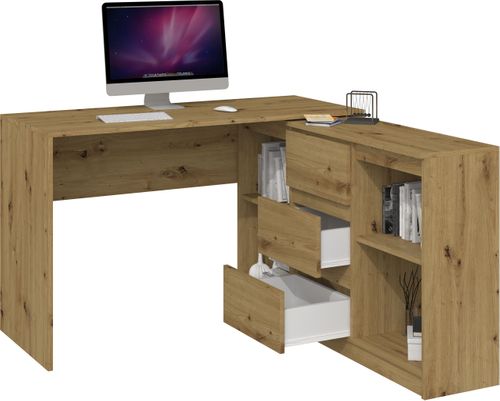NAROŻNE BIURKO PLUS KOMODA 2D3S DĄB ARTISAN na Arena.pl