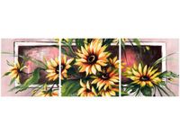 90 80CM OBRAZ T3 ELEM SŁONECZNIKI KORALU DRUK ŚCIENNY