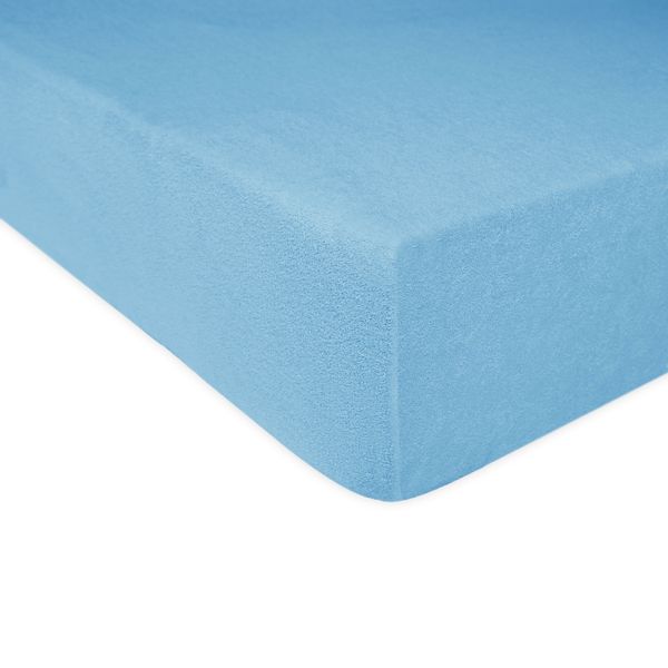 Prześcieradło frotte z gumką 140x200 100% BAWEŁNA kolor niebieski zdjęcie 1