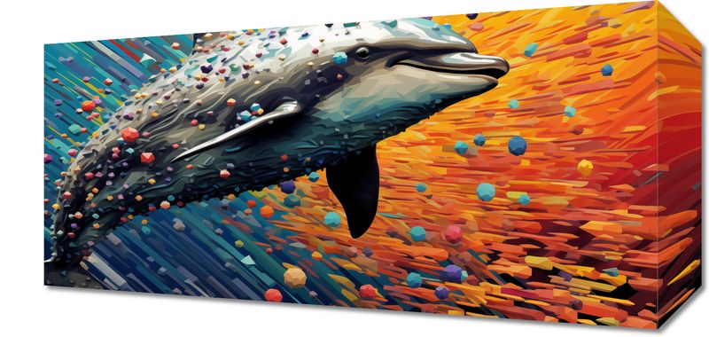 Obraz 40x20cm Delfin w Palecie Barw zdjęcie 1