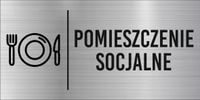 Tabliczka informacyjna dibond 20x10 cm srebrna pomieszczenie socjalne
