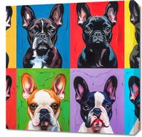 Obraz 60x60cm Buldogi Francuskie