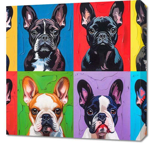 Obraz 60x60cm Buldogi Francuskie zdjęcie 1
