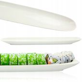 PÓŁMISEK PORCELANOWY PODŁUŻNY 35CM BIAŁY DO SERWOWANIA PRZEKĄSEK