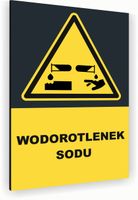 Tabliczka znak informacyjny 40x30 Antracyt WODOROTLENEK SODU Nierdzewna