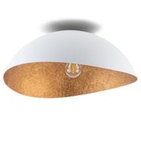 Owalna lampa sufitowa SOLARIS 40619 Sigma kopuła biała miedziana