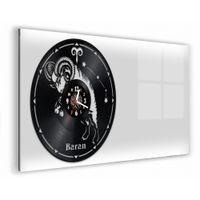 Zegar Ścienny z płyty winylowej na lustrze ZNAKI ZODIAKU 12 wzorów 59x29cm