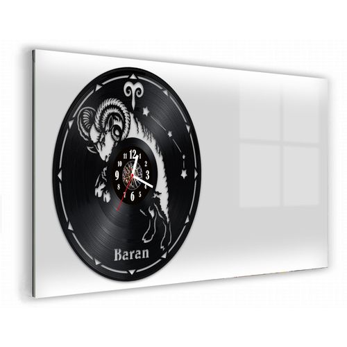 Zegar Ścienny z płyty winylowej na lustrze ZNAKI ZODIAKU 12 wzorów 59x29cm na Arena.pl