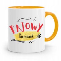 Kubek Żółty Dla Kierownika Fajowy Kierownik Z Nadrukiem Ze Zdjęciem