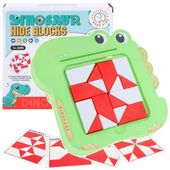 układanka dino 3d ukryte klocki gra logiczna planszowa tangram - zielona