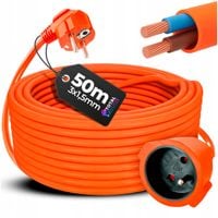 PRZEDŁUŻACZ UNIWERSALNY BUDOWLANY OGRODU KOSIARKI PODKASZARKI 50M 3x1,5mm