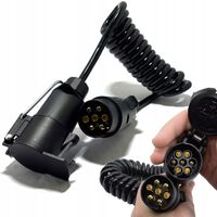 PRZEWÓD SPIRALNY 7 pin 1,5m przyczep przedłużacz przyczepki GNIAZDO WTYK