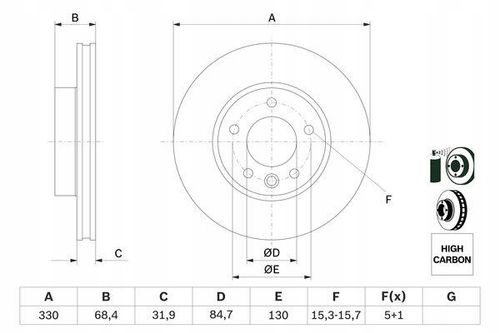 TARCZA HAM PRZOD LE 330X32 V BOSCH na Arena.pl