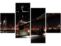 120CM 80CM ZEGAR 4 ELEM BROOKLYN BRIDGE MITH17 OBRAZ ŚCIENNY