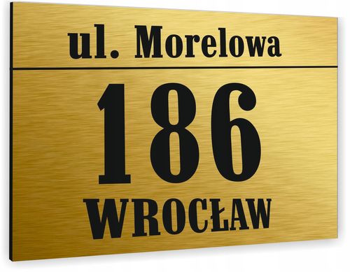 Tabliczka ADRESOWA ALUMINIOWA Tablica NUMER ZŁOTA na Arena.pl
