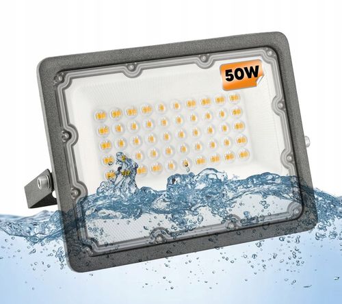 Halogen LED Naświetlacz Reflektor 50W Wodoszczelny Zewnętrzny IP65 PREMIUM na Arena.pl
