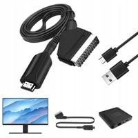 KABEL ADAPTER KONWERTER z EURO HDMI do SCART 1080p PRZEJŚCIÓWKA TELEWIZOR