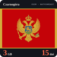 Karta eSIM Internet Czarnogóra 3 GB na 15 dni - bez rejestracji