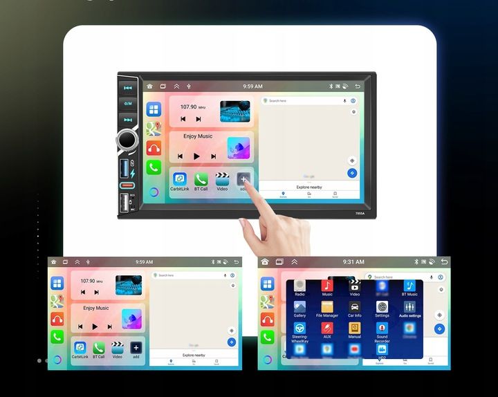 RADIO SAMOCHODOWE 2 DIN 4GB RAM ANDROID AUTO CARPLAY ANDROID 15 RDS zdjęcie 8