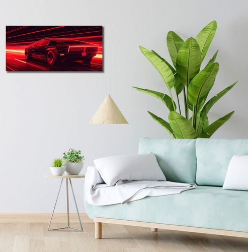 Obraz 70x30cm Prędkość w Czerwonym Neonie na Arena.pl