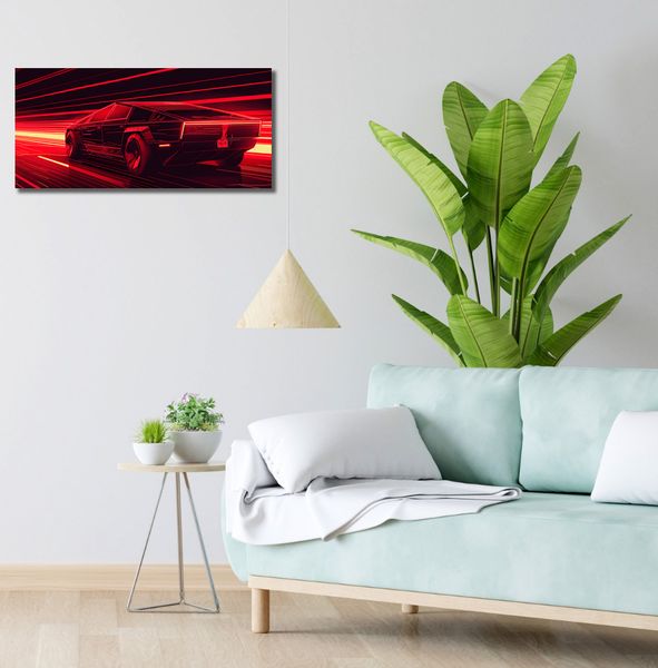 Obraz 70x30cm Prędkość w Czerwonym Neonie zdjęcie 2