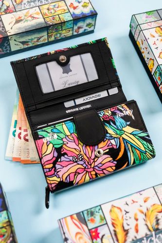 pojemny, skórzany portfel damski na zatrzask - rovicky na Arena.pl