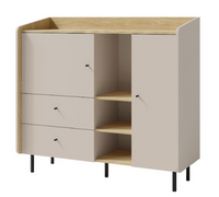 Komoda 2D2SZ Do Pokoju Młodzieżowego Piaskowy Beż 125 cm ALI MB - 2 Kolory