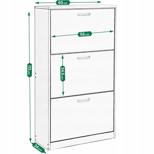 SZAFKA na buty regał 3 KOMORY OBUWIE komoda pojemna do przedpokoju REGAŁ na Arena.pl