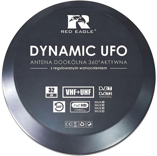 Antena Dynamic UFO DVB-T2 Do TV Naziemnej Zewnętrzna Aktywna Dookólna MUX8 na Arena.pl