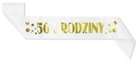 Szarfa ze złotym nadrukiem 50 urodziny